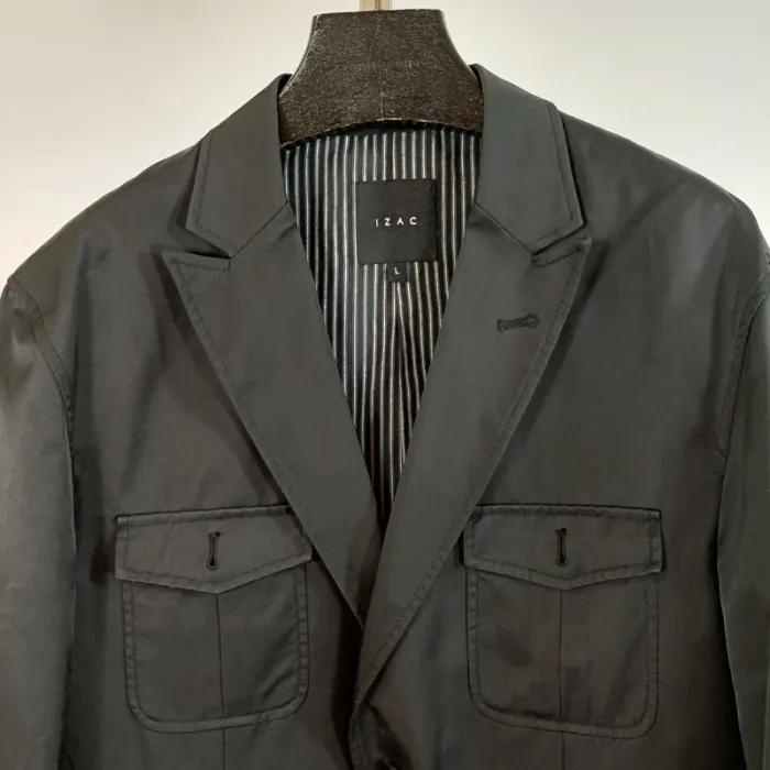 Veste de costume noir Izac- Taille L Coton et polyamide A485 - photo numéro 2
