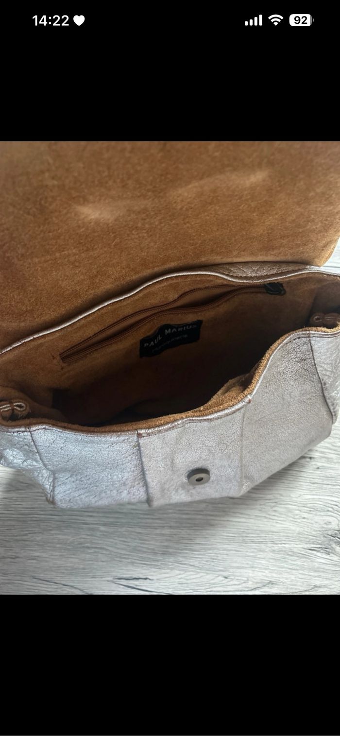 Sac bandoulière “Suzon” ambre argenté – Paul Marius – Taille M - Neuf sans étiquette - photo numéro 5