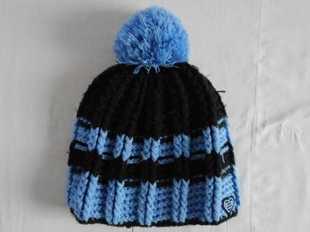 Bonnet grosse maille noir et bleu - Adulte
