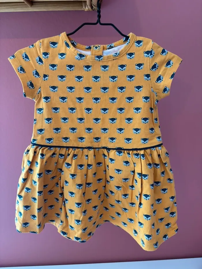 Robe moutarde renards jbc 68/6m