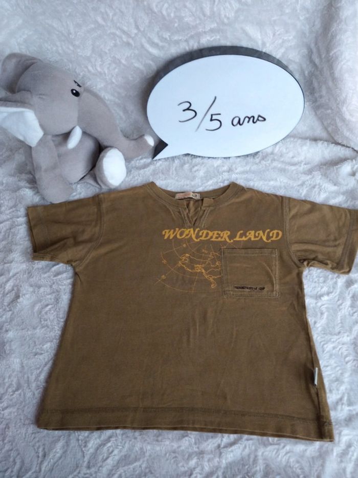 Tee shirt chemise manches courtes Garçon 3/5 ans Wonder Land Gevipall 100% coton