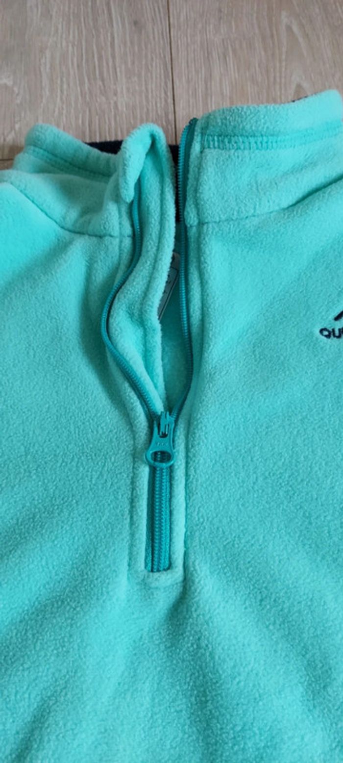 Pull tout doux turquoise à col montant Quechua, 10/11 ans, nickel - photo numéro 4