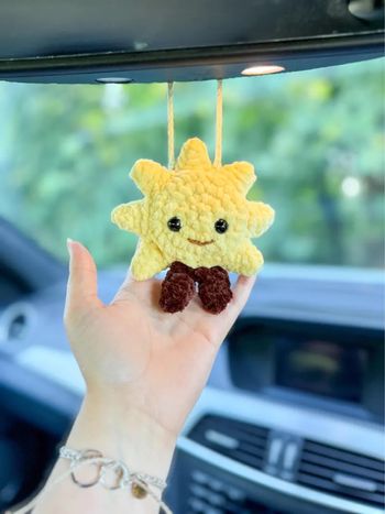 Déco de rétroviseur soleil jellycat en crochet 