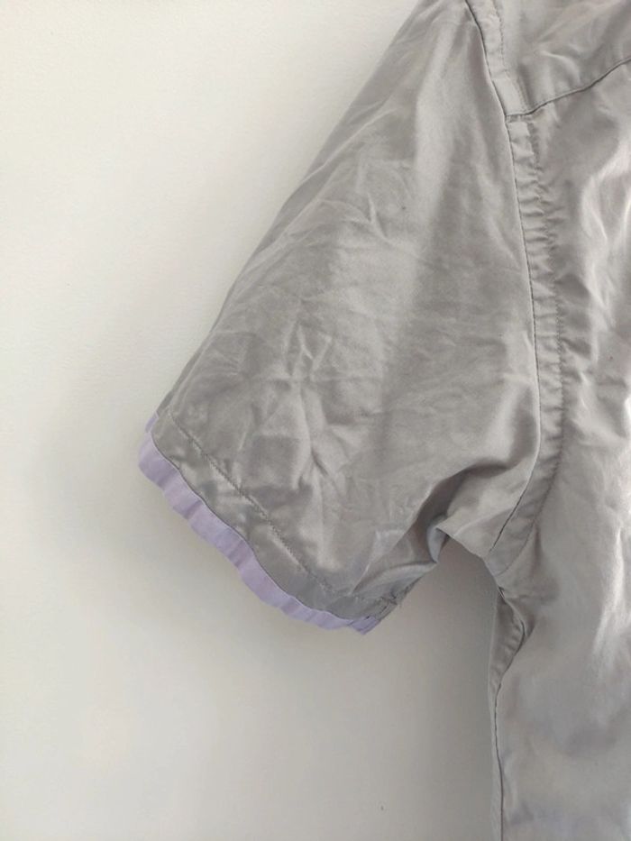 Jolie chemise chemisette homme légère Armand Thiery coupe ajustée taille XL grise et violette - photo numéro 5