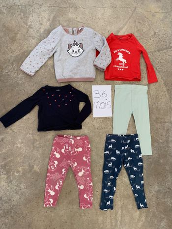 Lot pull pantalon 36 mois fille