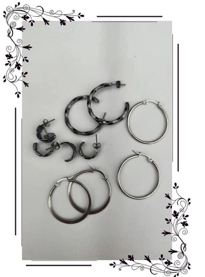 Lot de 5 paires de boucles d'oreilles créoles