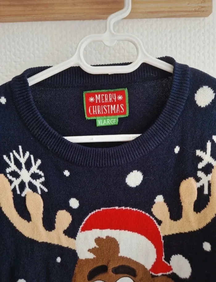 🎅 Pull de Noël Lumineux Merry Christmas - Taille XL - photo numéro 4