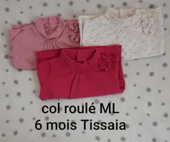 Col roulé 6 mois détails noeud. Tissaia