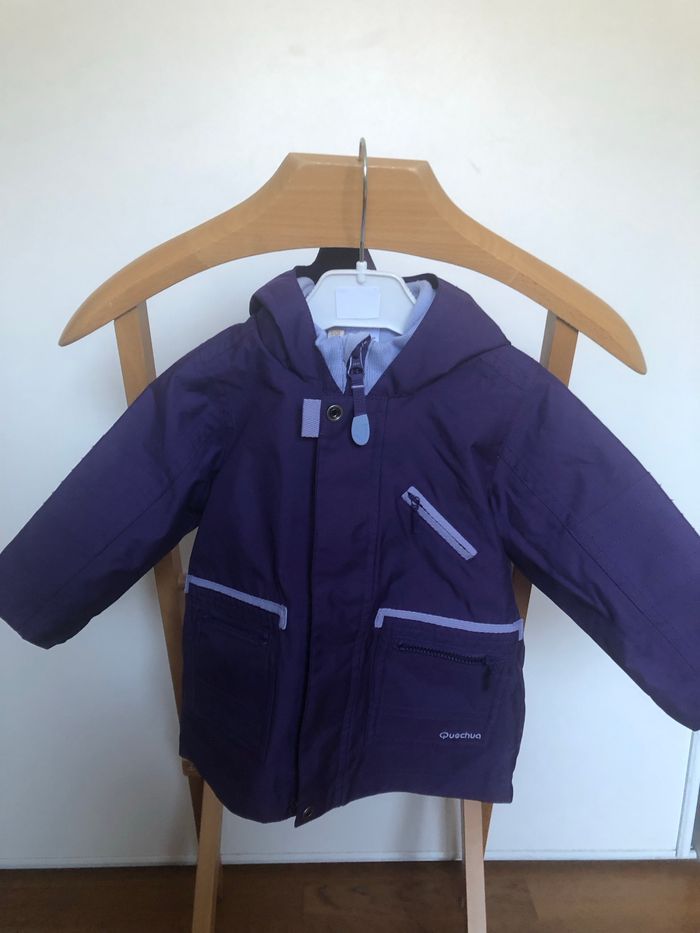 Parka imperméable violet 9-12 mois décathlon