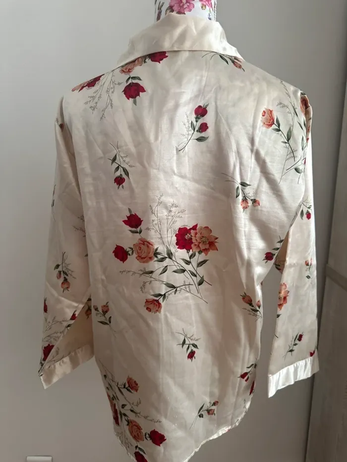 Chemise satinée beige crème - photo numéro 4