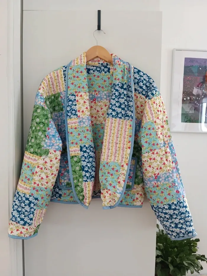 Veste matelassée fleurs multicolore taille M