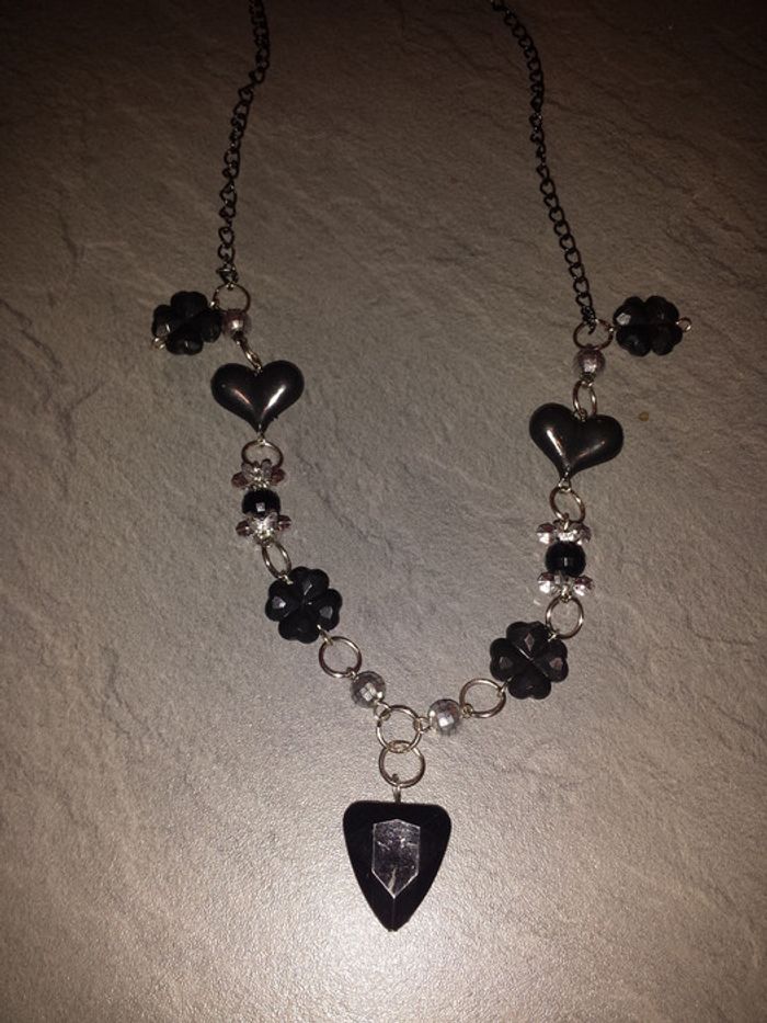 Collier Kiabi noir et argenté