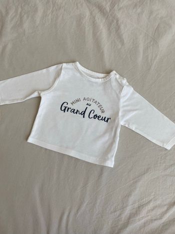 Pull léger blanc coton taille 1 mois