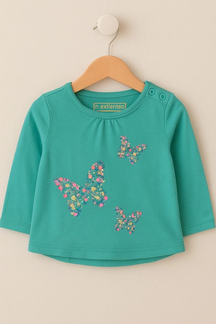 🔸 T-shirt Manches longues Papillons 3 Mois Fille🔸