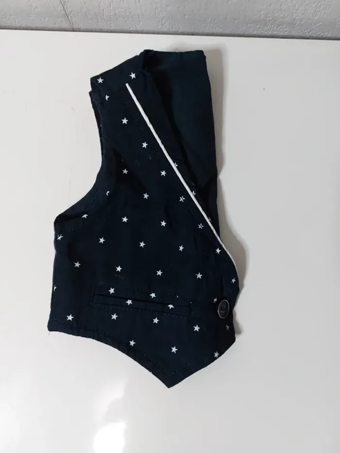 Gilet bleu marine imprimé " - photo numéro 3