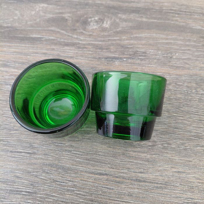 2 coquetiers huilor verre vert - photo numéro 2