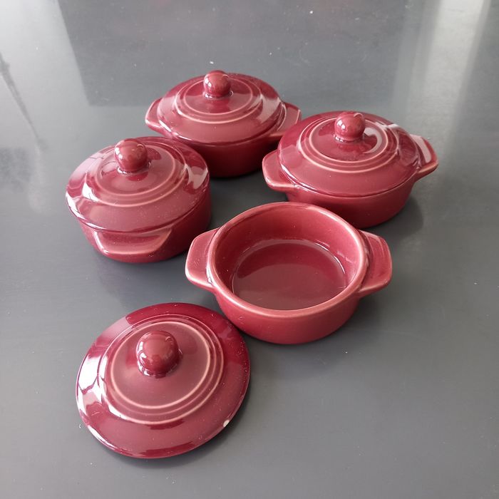 Lot de 4 mini-cocottes couleur bordeaux - photo numéro 4