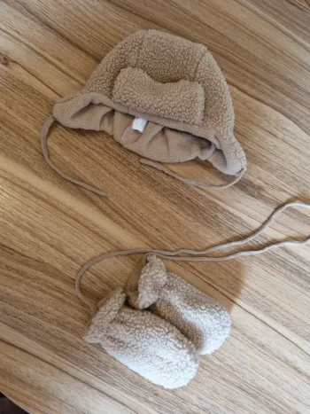 Bonnet+moufle 6/9 mois