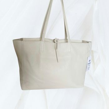 Grand sac A4 cuir beige urbain chic kevim