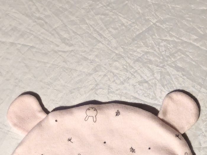 Bonnet Rose Dessins Têtes Lapin Oreilles Arrondies Animal Vêtement Accessoire Petits Enfants Bébés - photo numéro 2