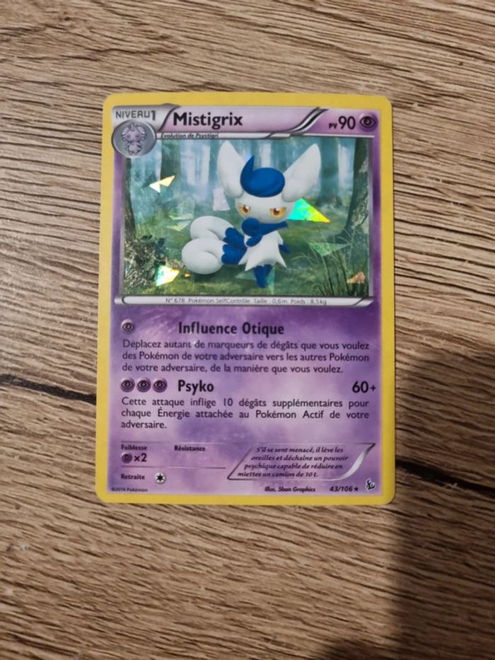 Carte pokémon mistigrix holo 43/106 année 2014