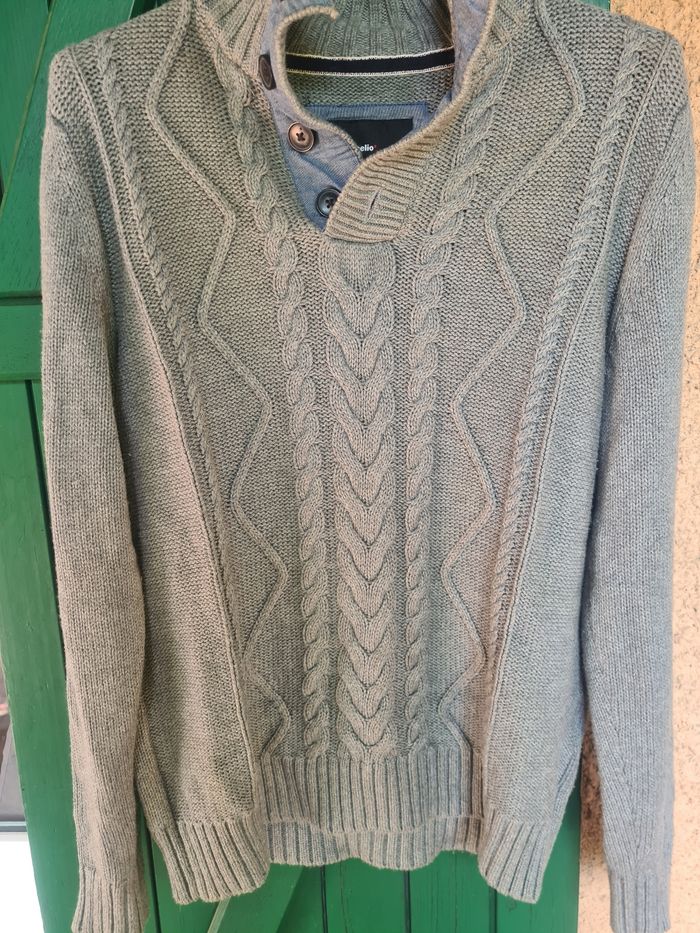 Pull. Homme. Gris. Célio. Taille L