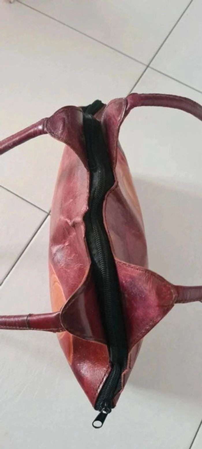 Sac porté épaule + porte monnaie assorti 100% cuir - photo numéro 11