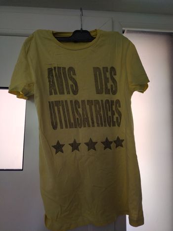 T-shirt jaune Bizzbee "Avis des utilisatrices" - Taille M