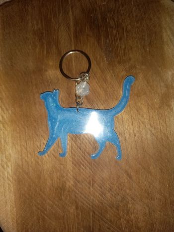 Porte clé chat résine epoxy