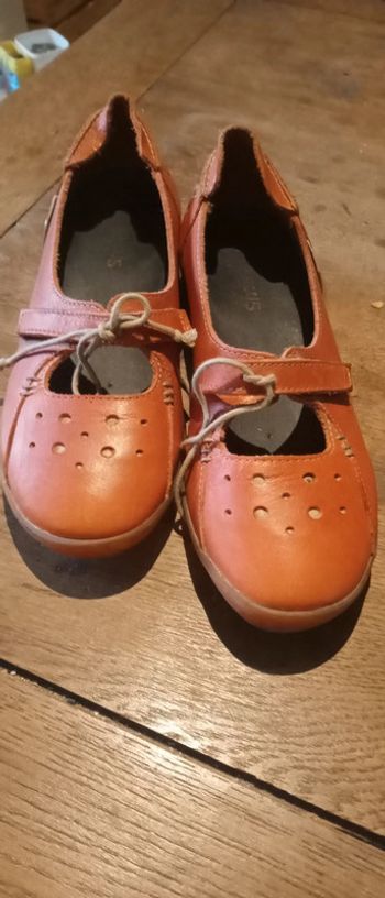 Chaussures cuir orange rouille