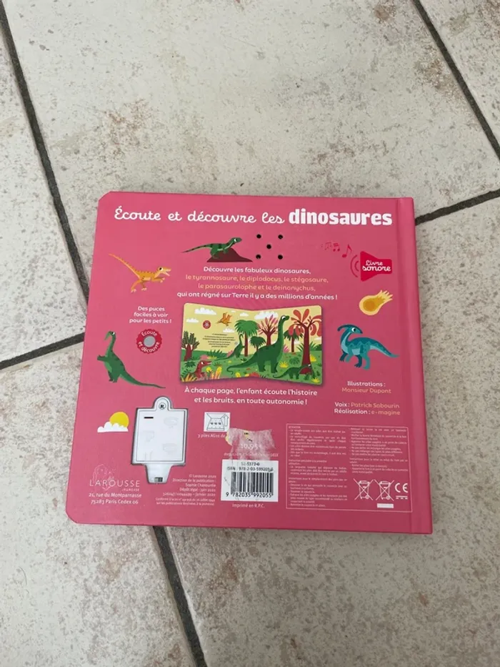 Livre sonore Ecoute et découvre les dinosaures - photo numéro 2