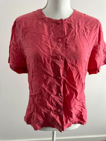 Blouse rose en soie C&A T38