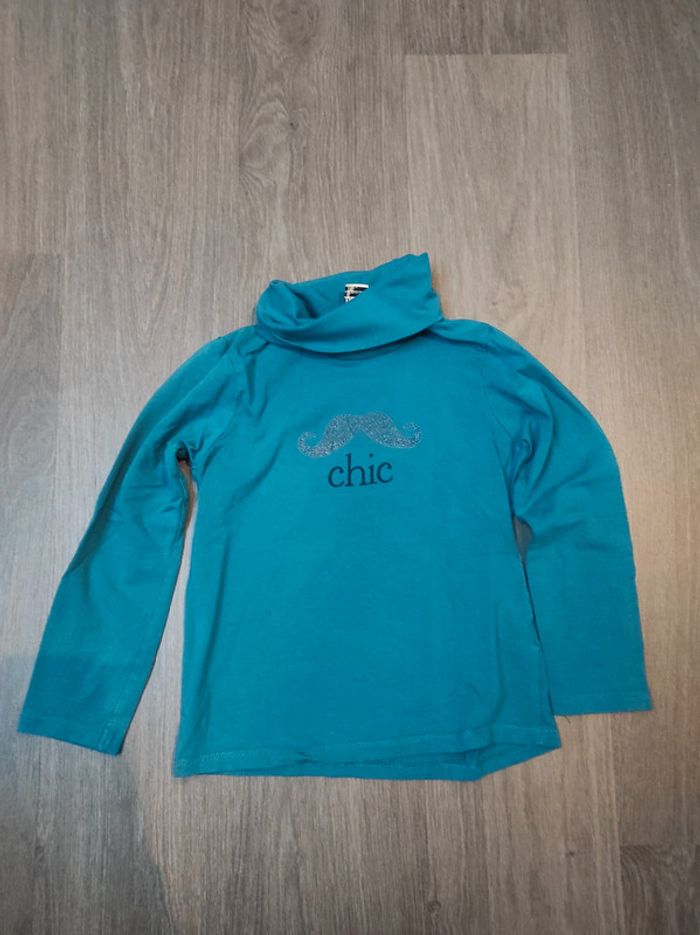 Sous-pull moustache fille 6 ans