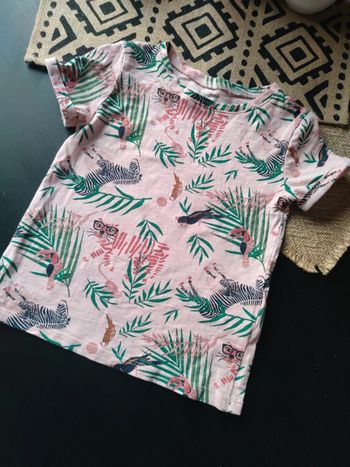 Tee shirt rose clair tropical