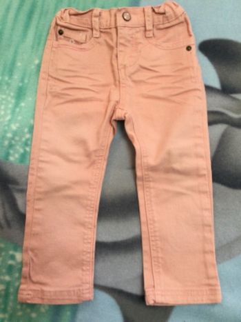 pantalon taille réglable lisa rose 2 ans tbe