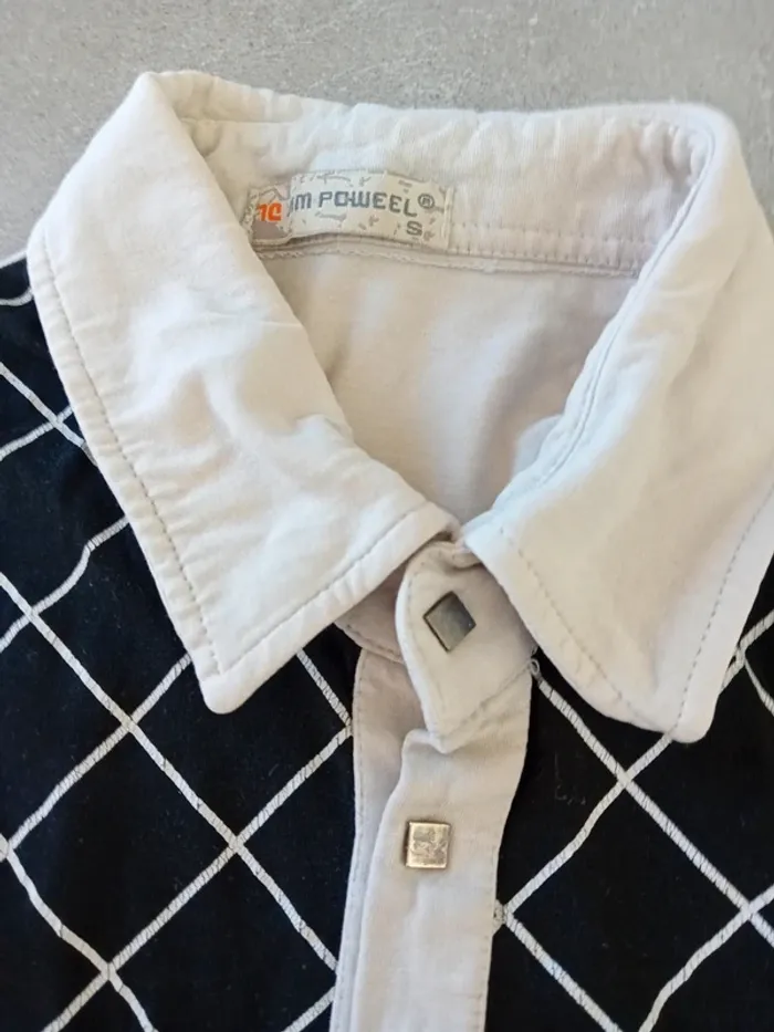 Polo noir et blanc rayé taille S/36 - photo numéro 4
