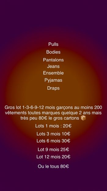 Lots vêtements