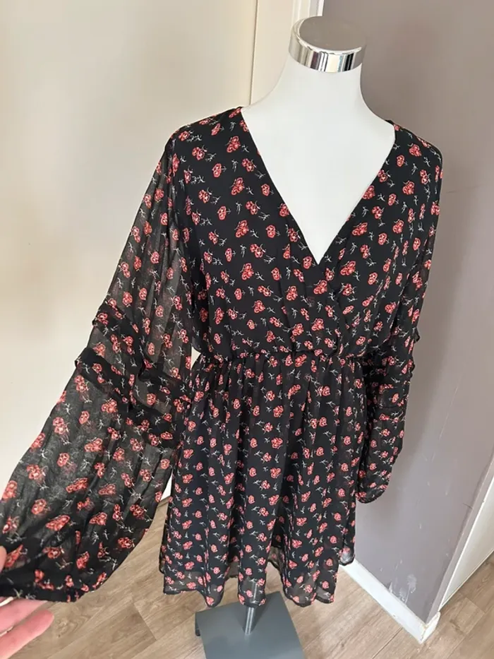 Ange robe voilée, imprimée, florale, femme, taille 3/40 Neuf avec étiquette - photo numéro 8