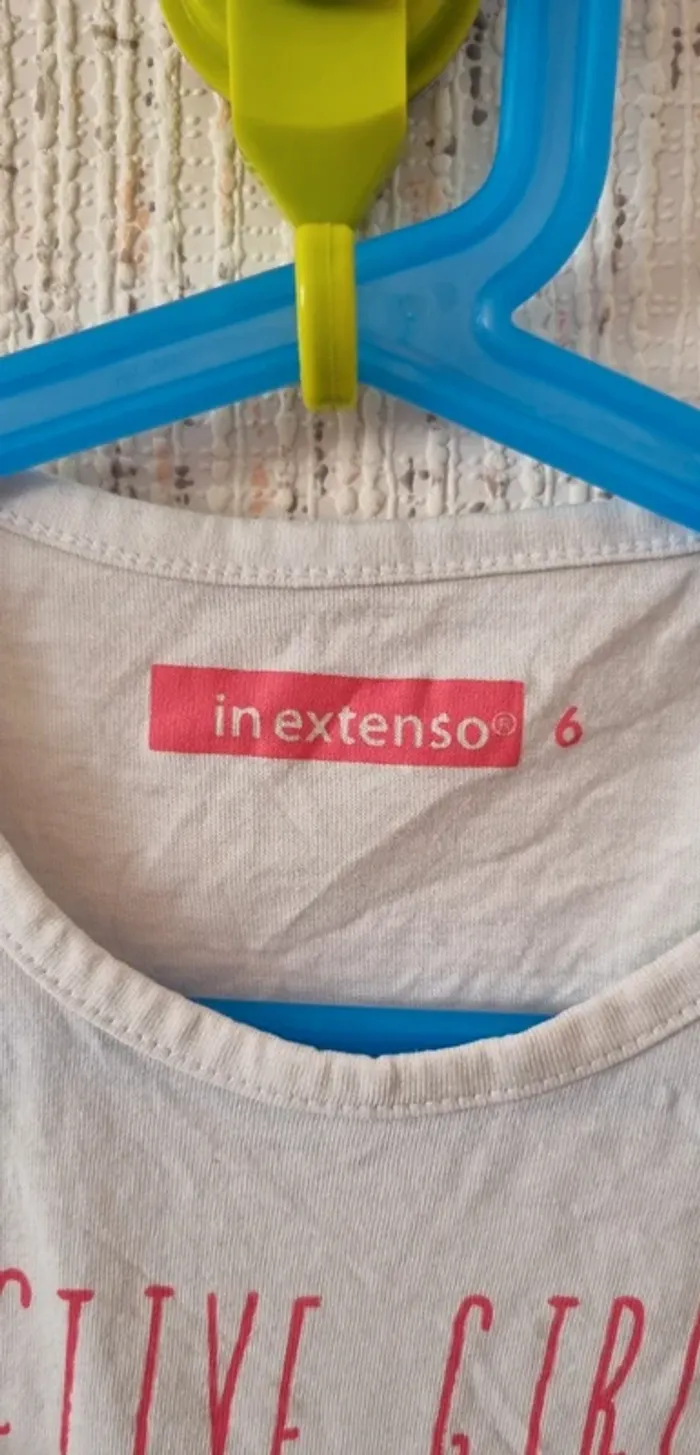 Tee shirt blanc et rose taille 6 ans in extenso - photo numéro 7