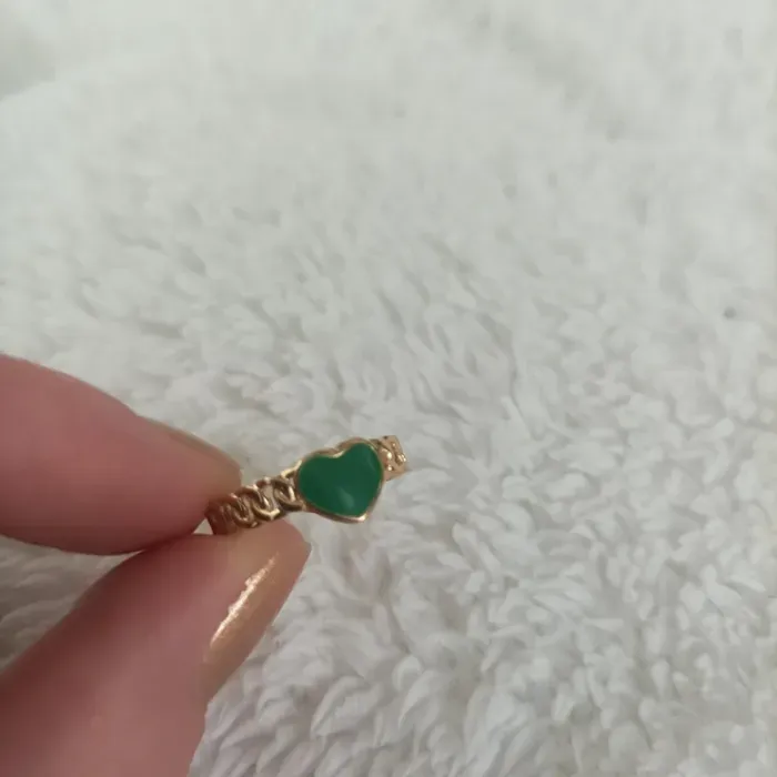 Bague coeur vert Bohm - photo numéro 7