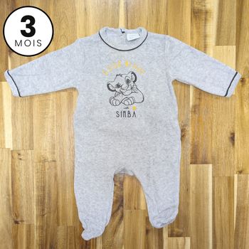 Pyjama en velours chaud - 3 mois - Disney Simba
