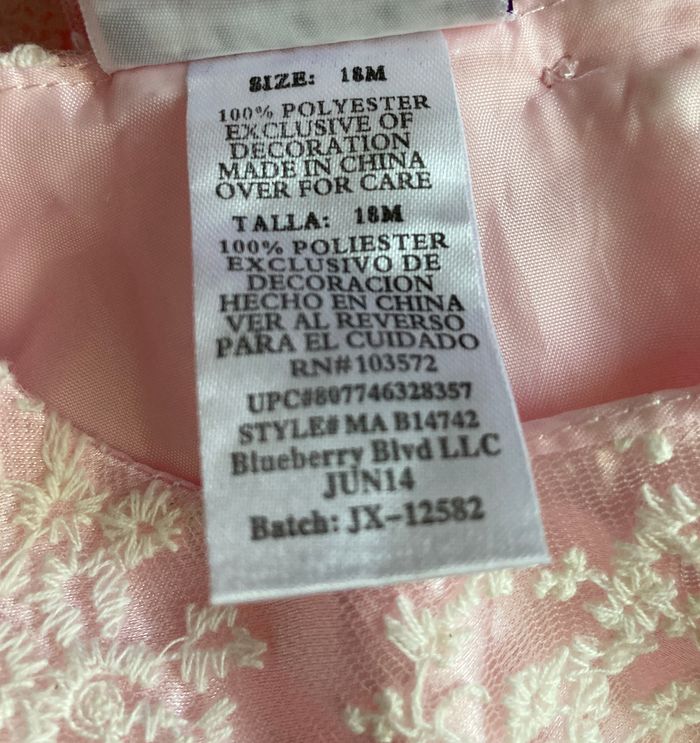 robe cérémonie rose avec tulle brodé et noeuds bébé 18 mois - photo numéro 9