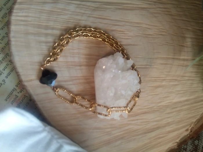 Bracelet double trèfle obsidienne 🖤. - photo numéro 4