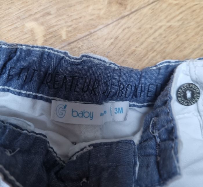 pantalon blanc gemo garçon taille 3 mois - photo numéro 2