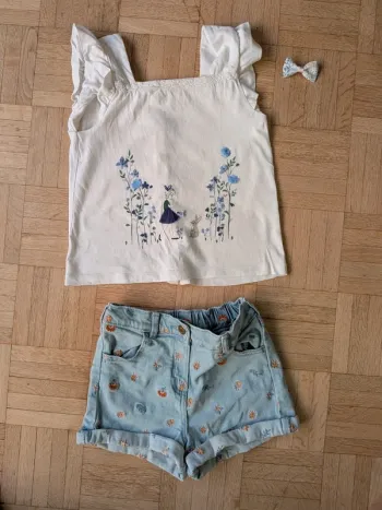 Ensemble Short en jean écorce orange