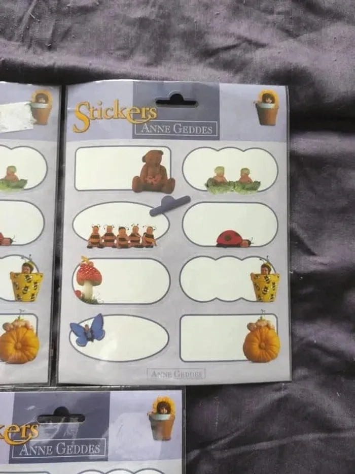 3 planches de stickers Anne Geddes neuves - photo numéro 3