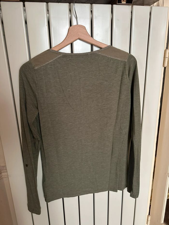 T shirt a manches longues kaki S cache cache vintage - photo numéro 3