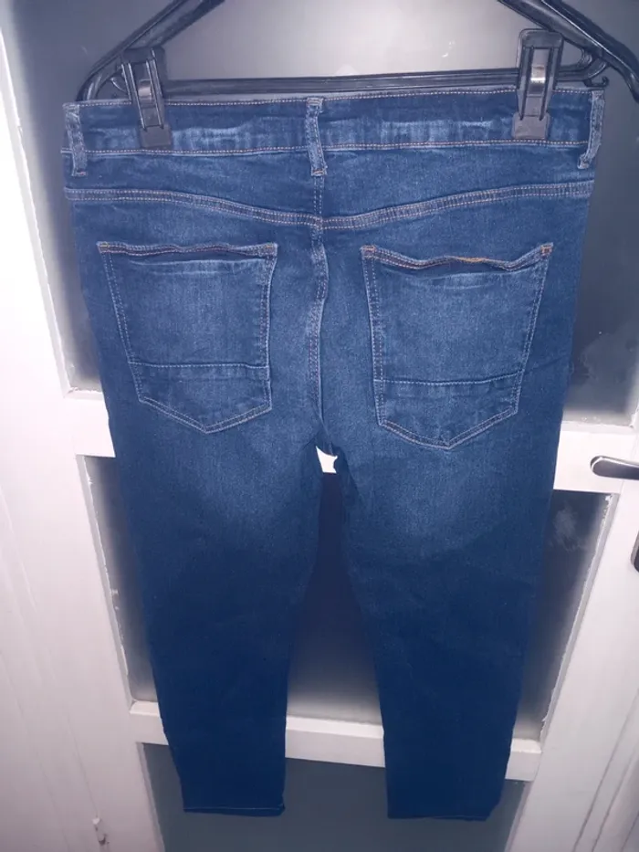 Jean skinny taille S bleu délavé coupe ajustée tendance - photo numéro 2