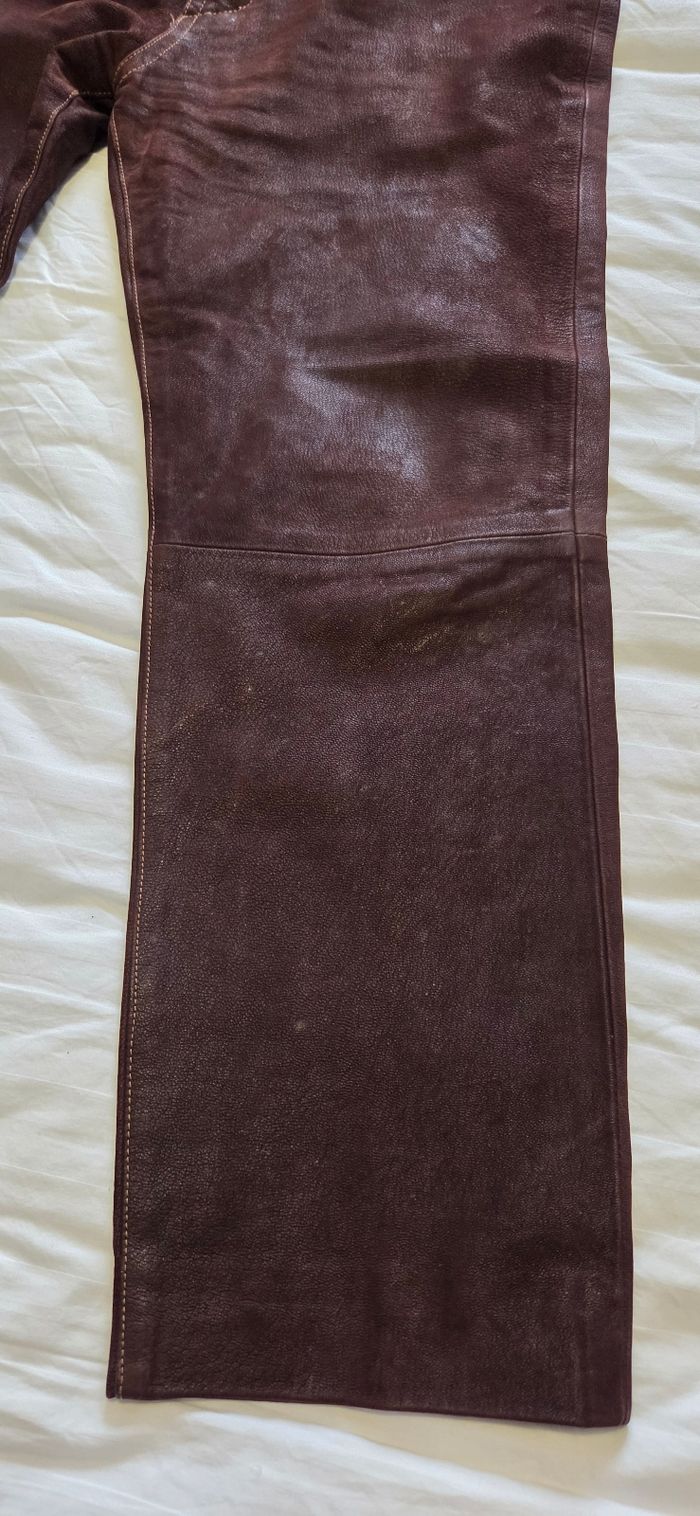 Jean cuir marron T.50 - photo numéro 4