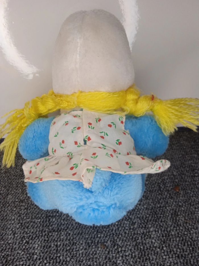 peluche  vintage '' la schtroumpfette  '' the smurfs - photo numéro 2